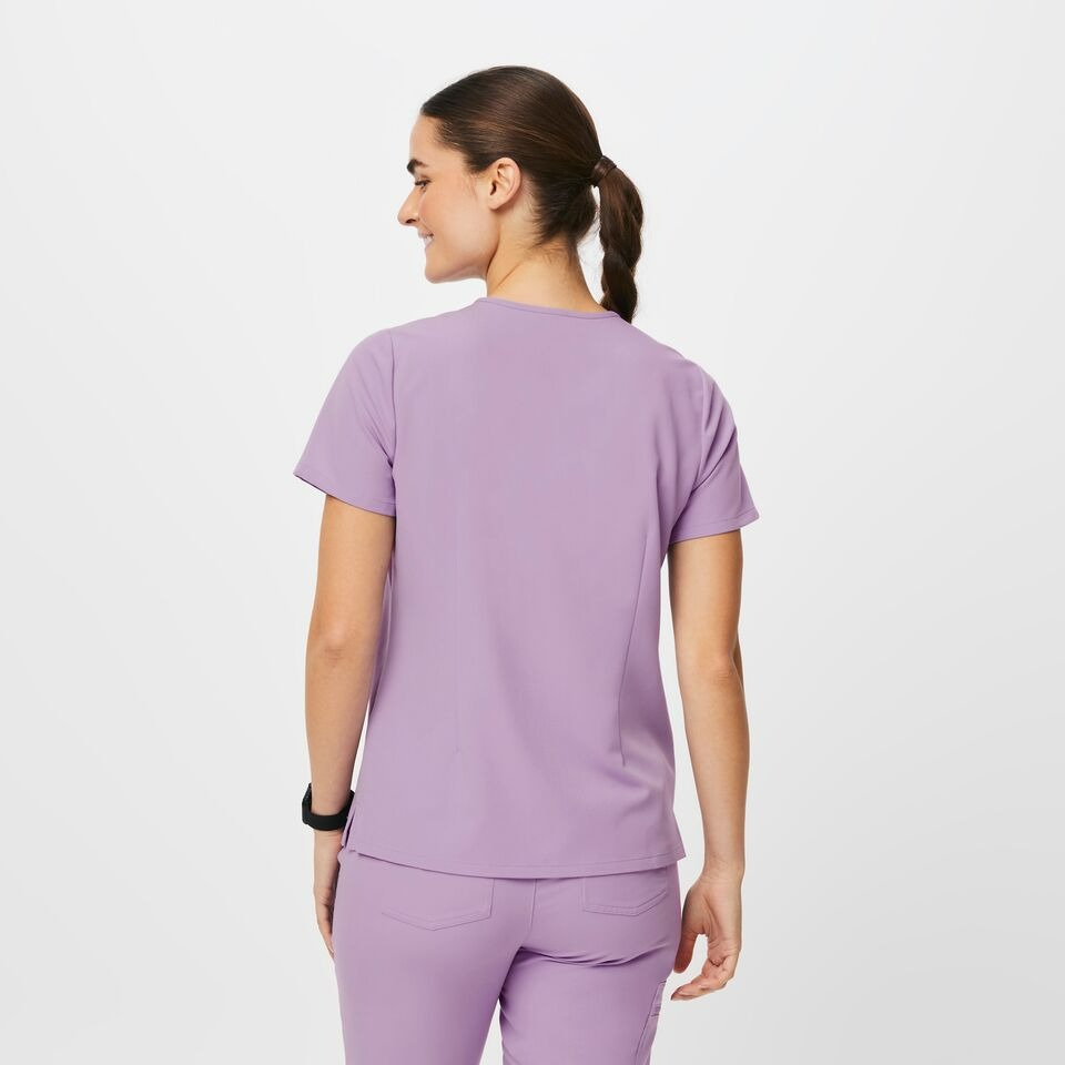 Figs Catarina One-Pocket Scrub Top - Lavender Dew