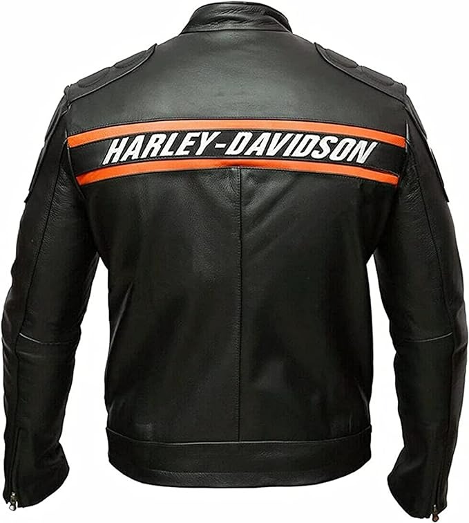 Harley Davidson Bill Goldberg Black Harley Biker Jacket Men - Black Faux Leather