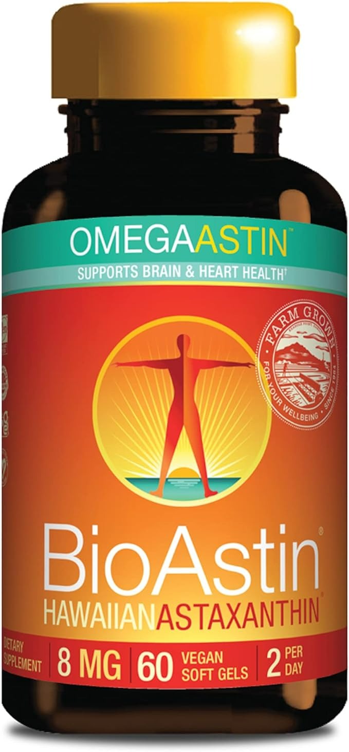 Nutrex Hawaii OmegaAstin – Vegan Omega 3-6-9 & BioAstin Hawaiian Astaxanthin - 60 Gelcaps