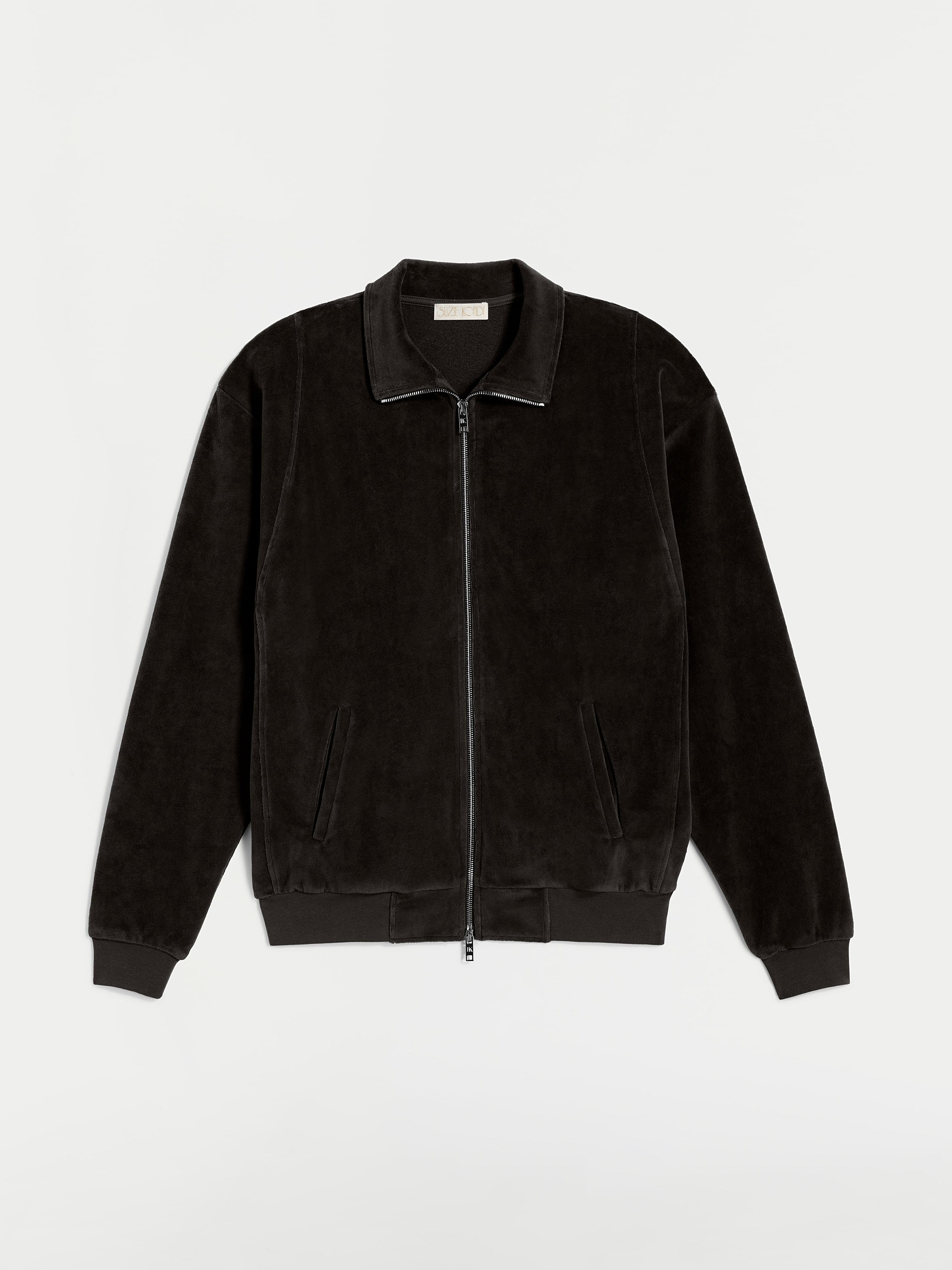 Suzie Kondi Vella Men's Zip Jacket in Velour - Black