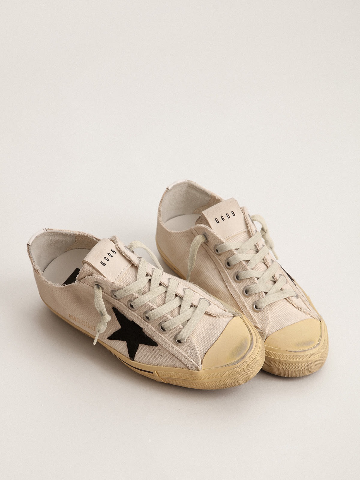 Golden Goose Men's V-Star LTD With Black Suede Star And Embroidered Lettering