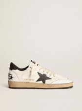 Golden Goose Men's Ball Star in White Nappa With Black Star