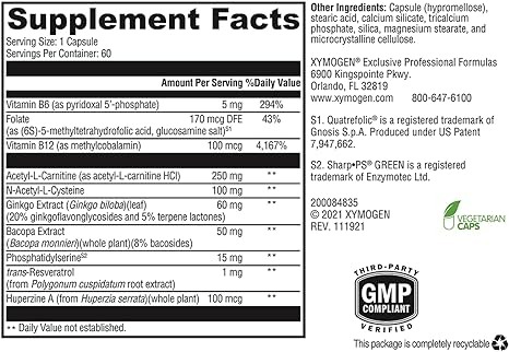 Xymogen MemorAll - Brain Support Supplement - 60 Kapsül