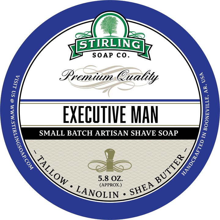 Stirling Soap Executive Man - Shave Soap - Shave Jar - 5.8 Oz