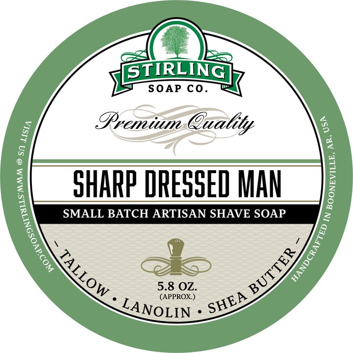 Stirling Soap Sharp Dressed Man - Shave Soap - Shave Jar - 5.8 Oz