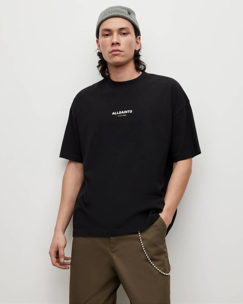 All Saints Subverse Oversized Crew Neck T Shirt - Jet Black