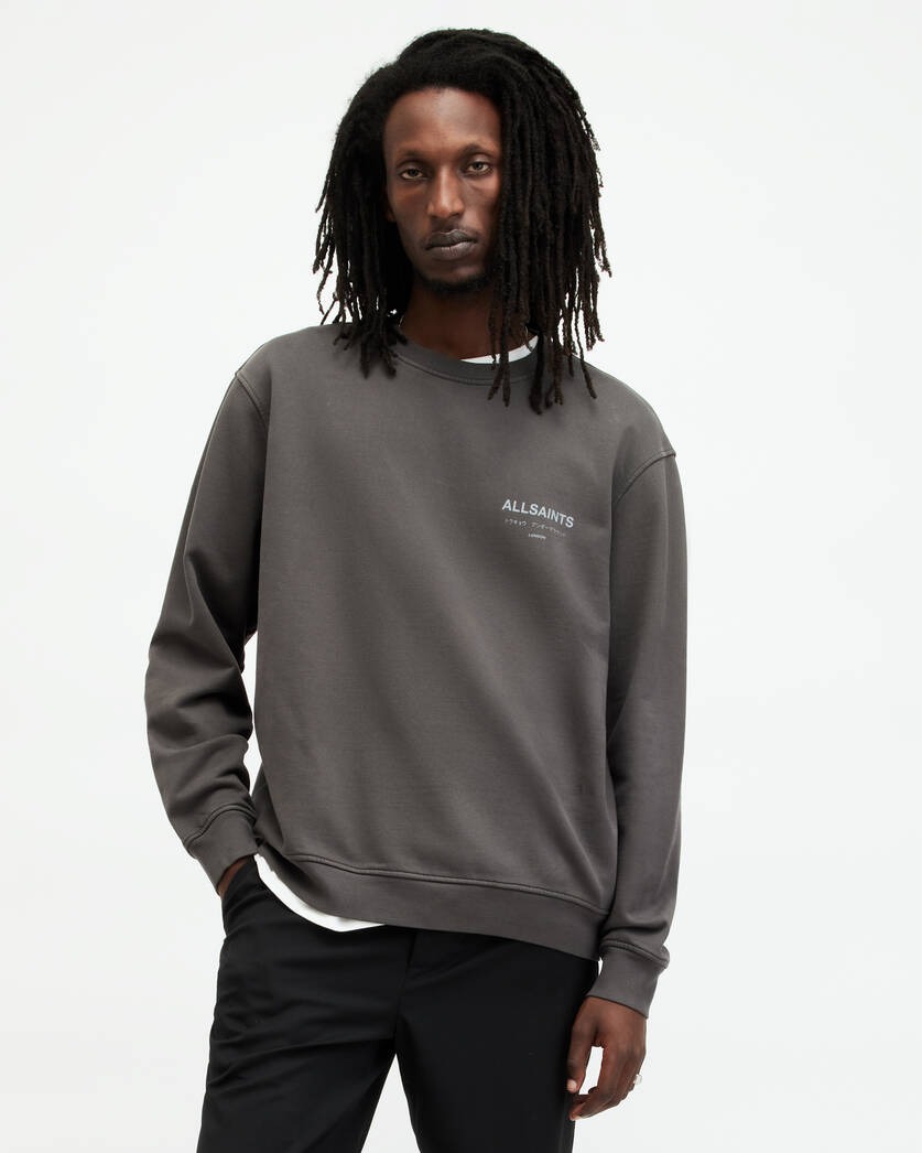 All Saints Underground Oversized Crew Neck Sweatshirt - Shaded Gray