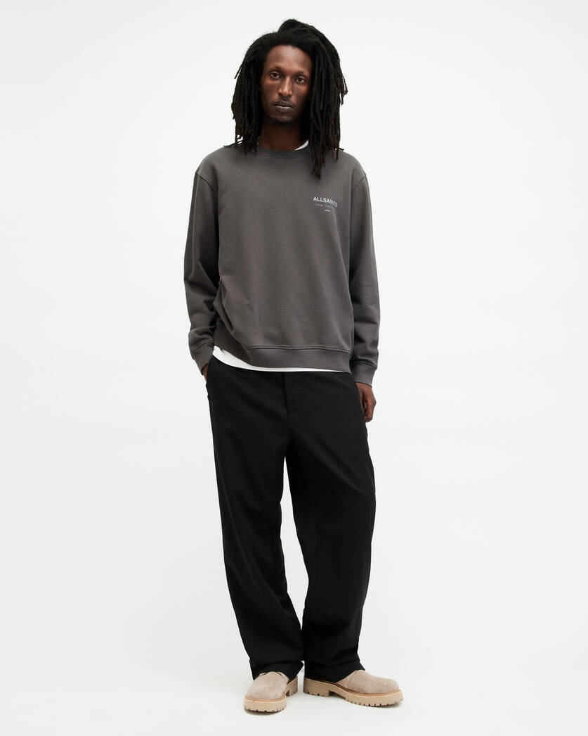 All Saints Underground Oversized Crew Neck Sweatshirt - Shaded Gray