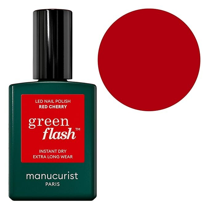 Manucurist Green Flash LED Gel Nail Polish - Red Cherry - 0.5 Fl Oz