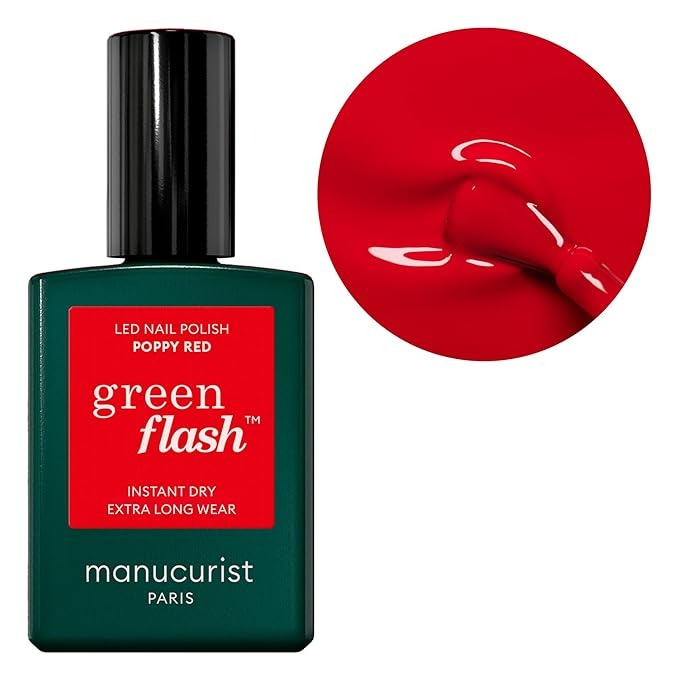 Manucurist Green Flash LED Gel Nail Polish - Poppy Red - 0.5 Fl Oz