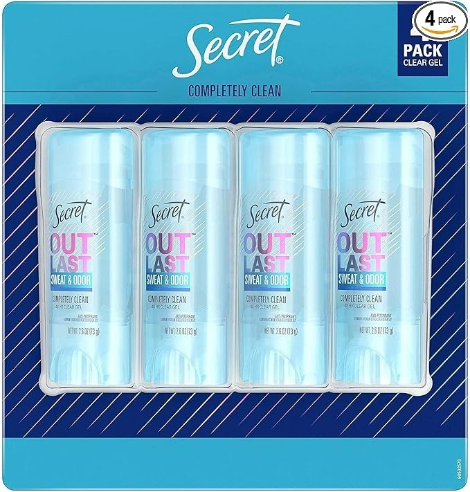 Secret Outlast Anti-Perspirant Deodorant Clear Gel Completely Clean - 2.7 Oz - 4'lü