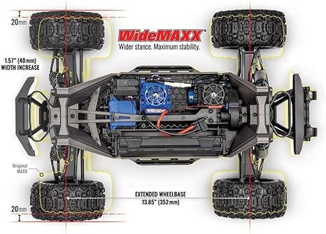 Traxxas Maxx Wide Colourful 1:10 RC Model Car Monster Truck 4WD RTR 2.4GHz