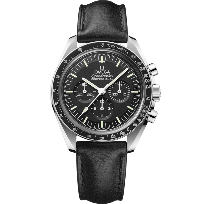 Omega Speedmaster Moonwatch - 42 Mm - Steel On Leather Strap