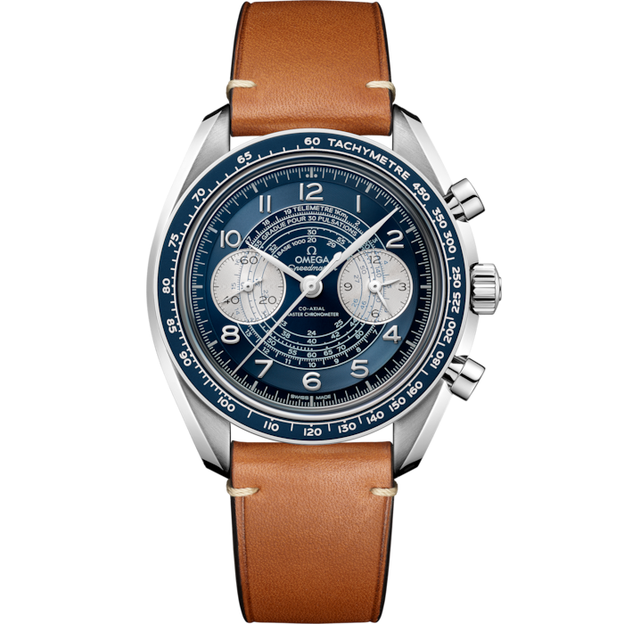 Omega Speedmaster Chronoscope 43 Mm- Steel On Leather Strap