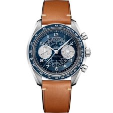 Omega Speedmaster Chronoscope 43 Mm- Steel On Leather Strap