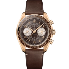 Omega Speedmaster Chronoscope 43 Mm - Bronze Gold On Leather Strap