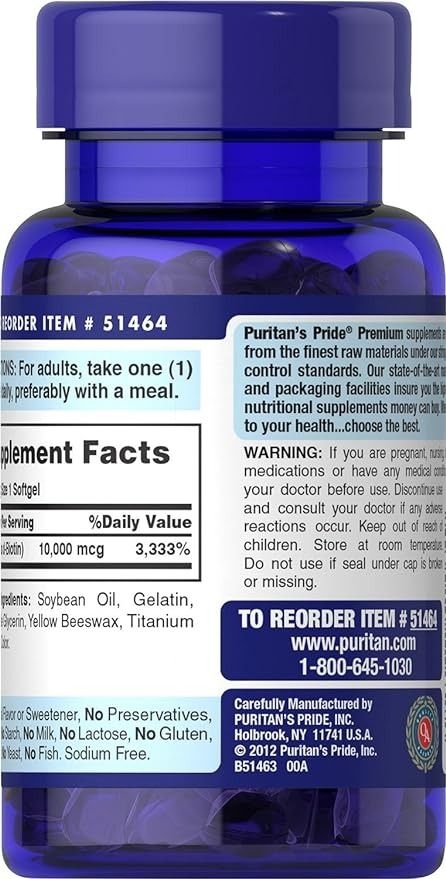 Puritan's Pride Biotin 10000 Mcg - 100 Adet