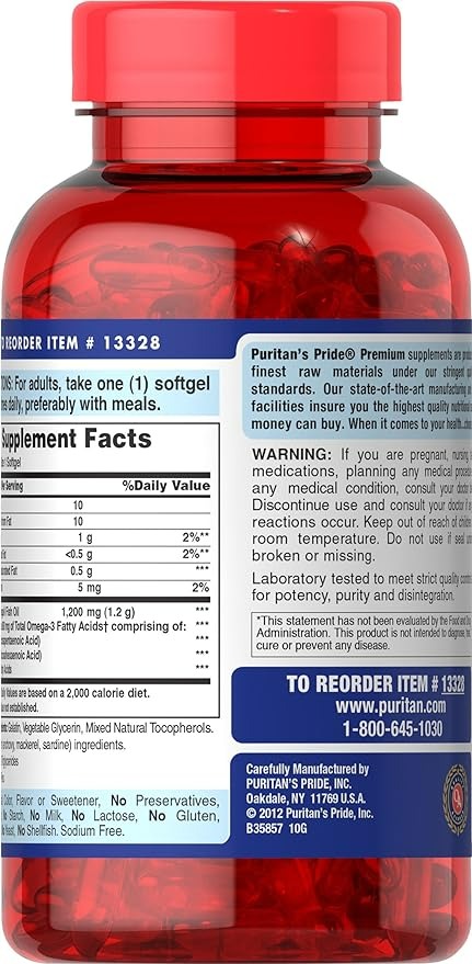 Puritan's Pride Omega-3 Fish Oi - 1200 Mg