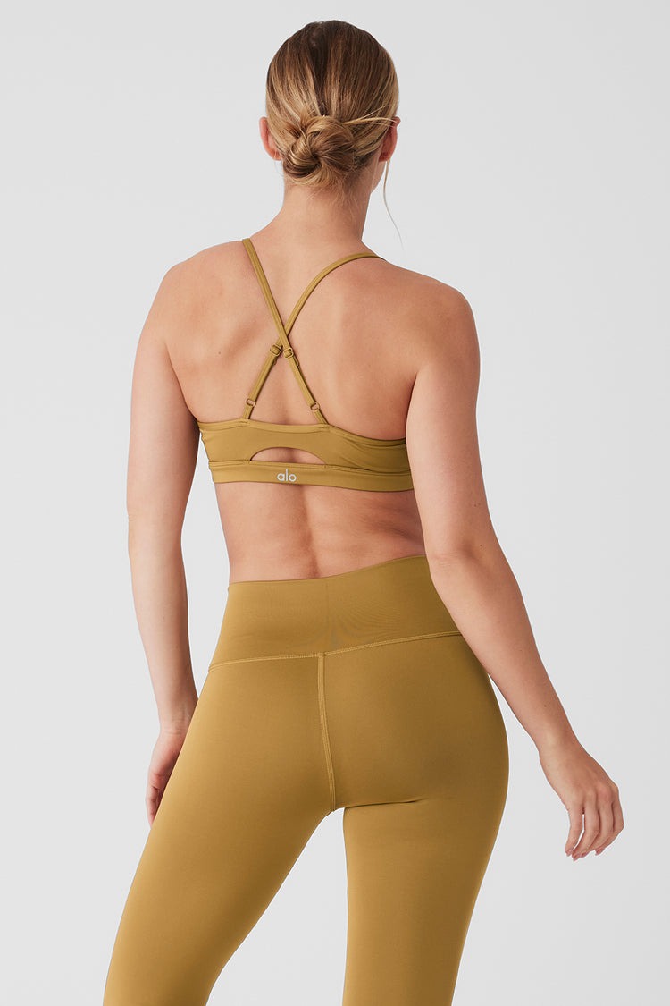 Alo Yoga Airlift Intrigue Bra - Golden Olive Branch