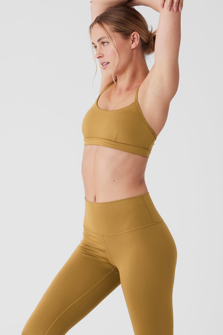 Alo Yoga Airlift Intrigue Bra - Golden Olive Branch