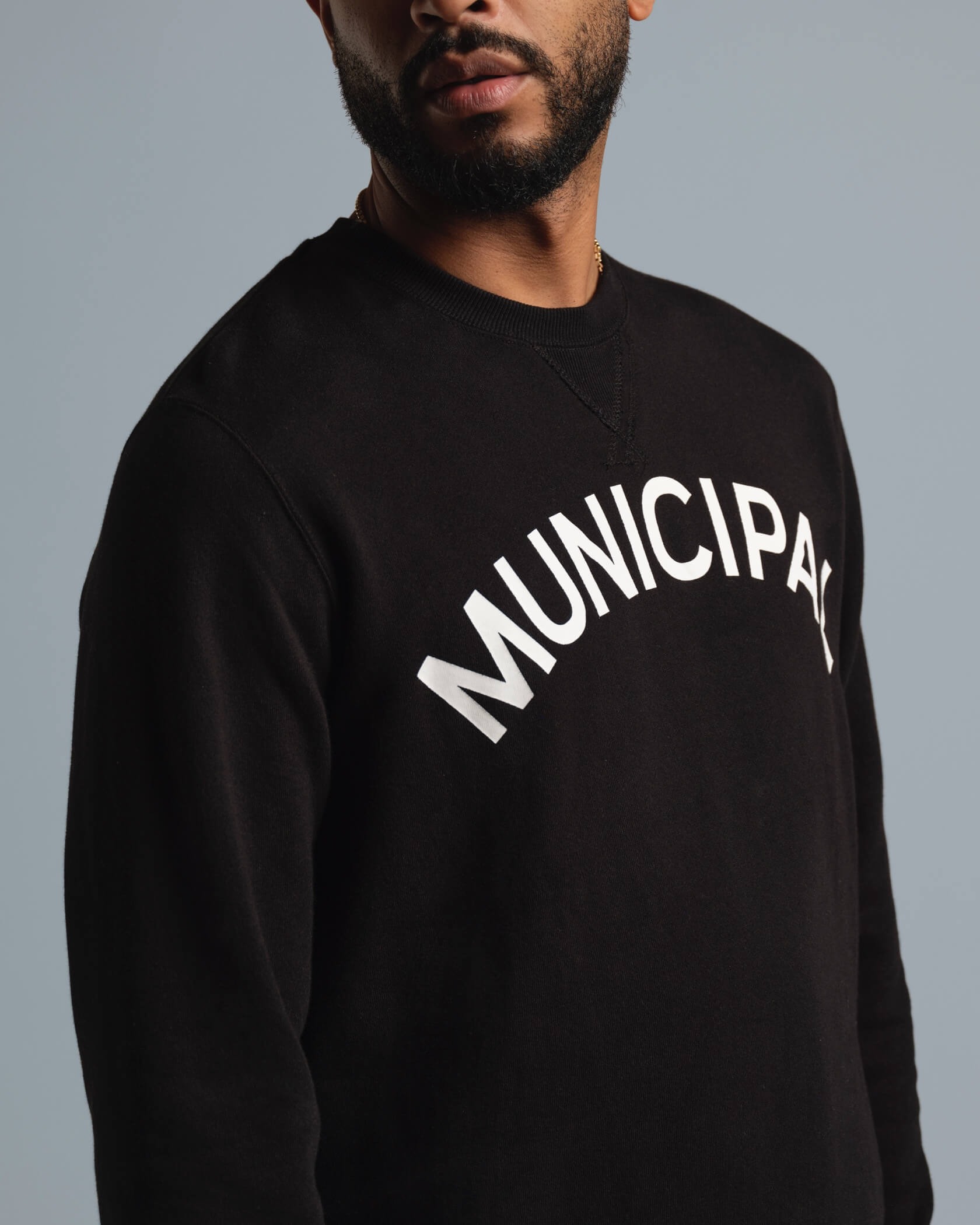 Municipal Origin Fleece Crew - Black / White