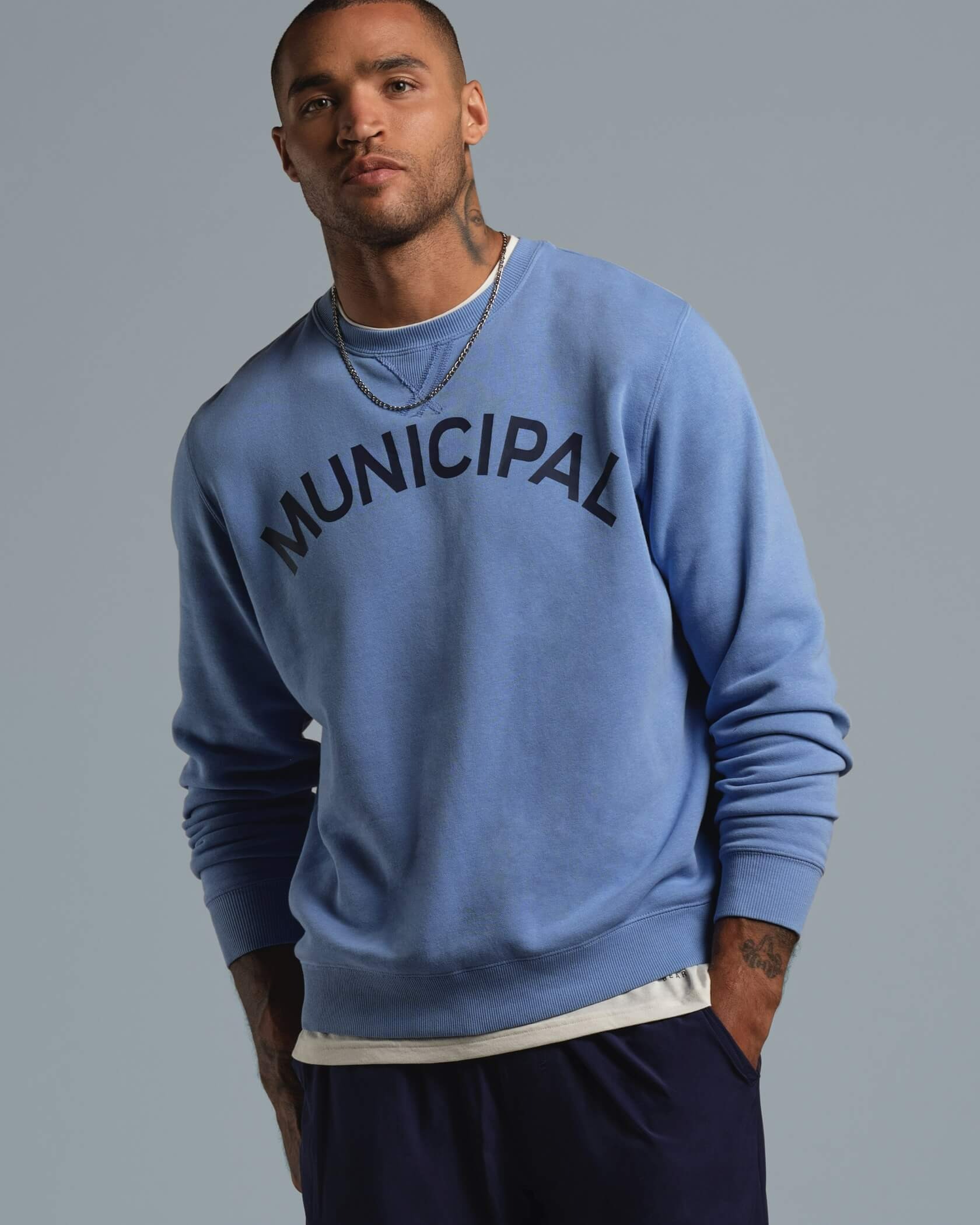 Municipal Origin Fleece Crew - Peri / Navy