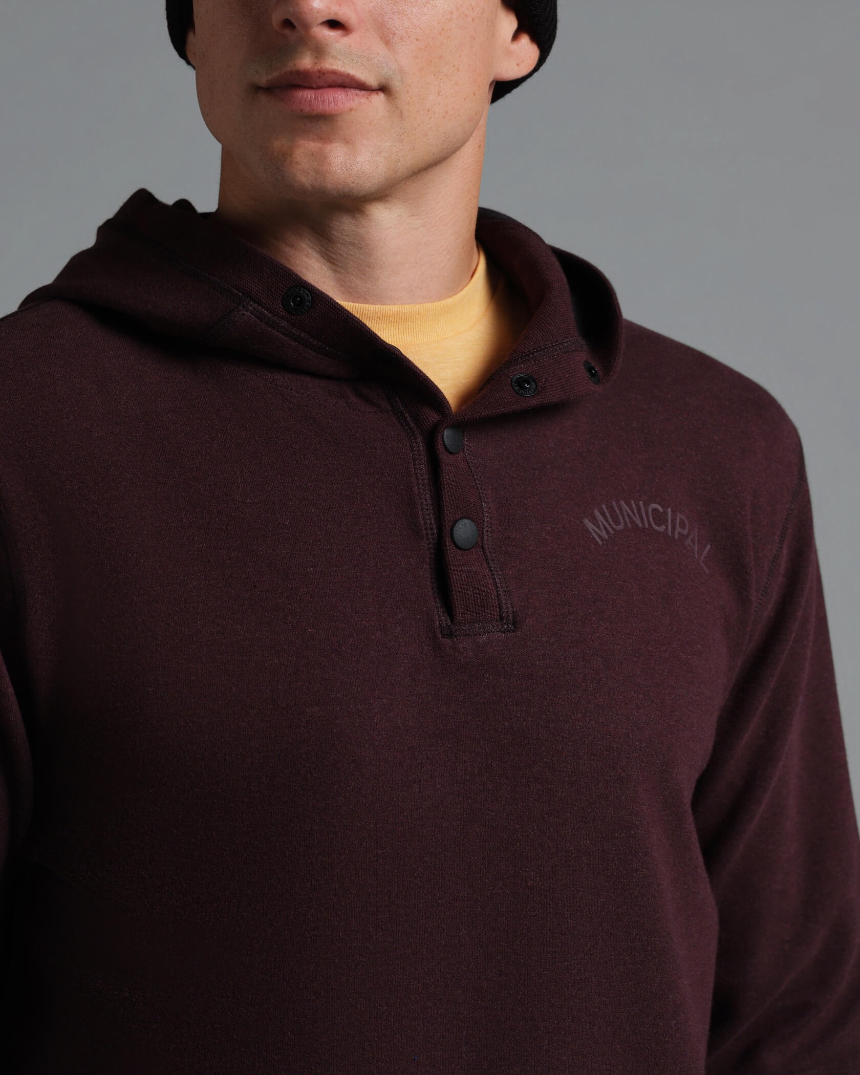 Municipal Cordless Snap Hoodie - Chocolate