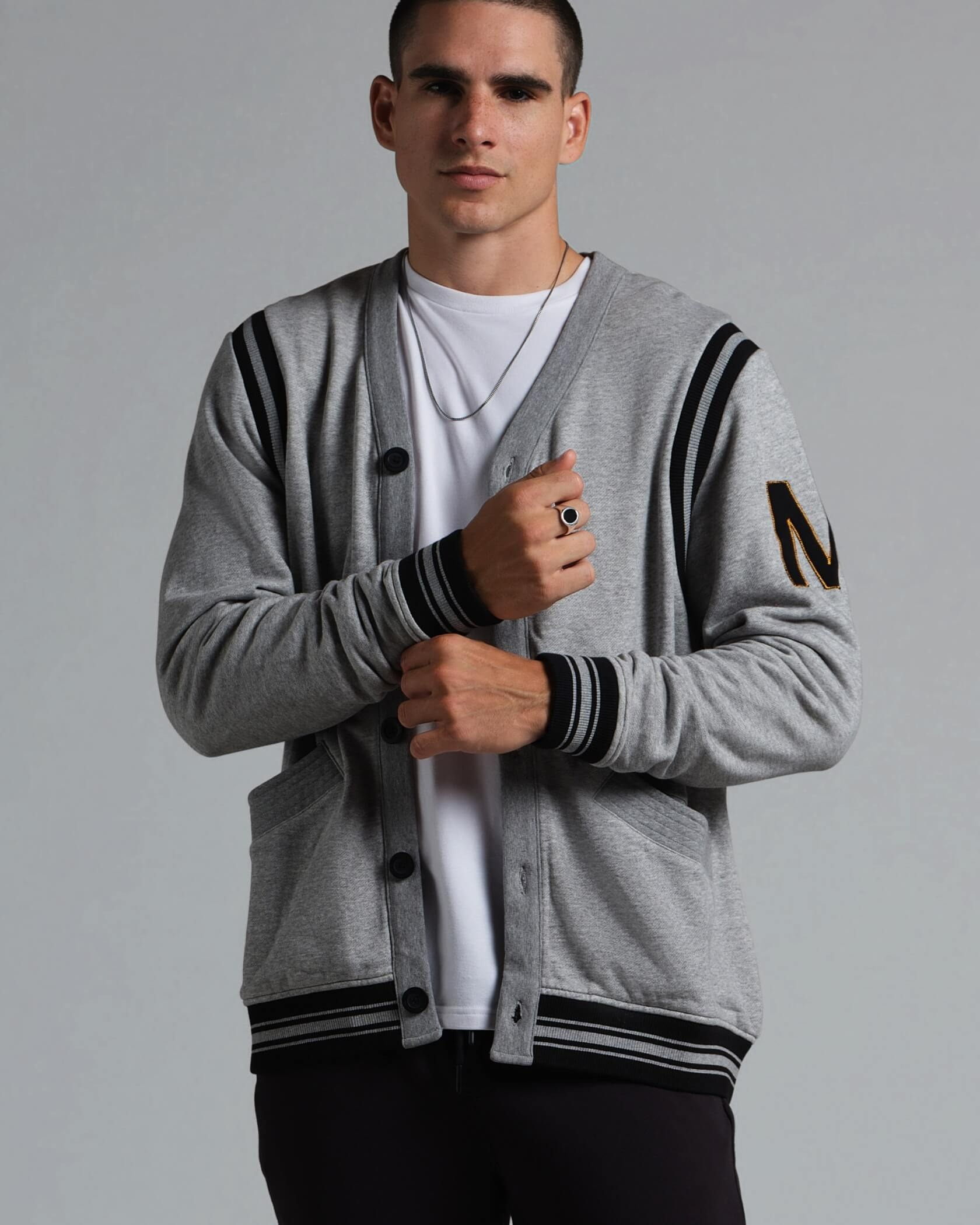 Municipal Varsity Cardigan - Athletic Gray