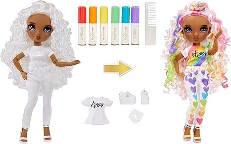 Rainbow High Color & Create Fashion DIY Doll with Washable Rainbow Markers