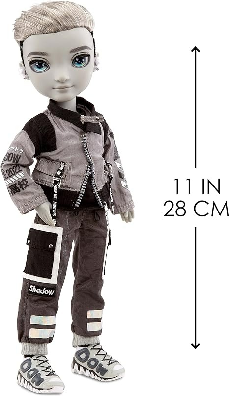 Rainbow High Shadow Series 1 Ash Silverstone- Greyscale Boy Fashion Doll