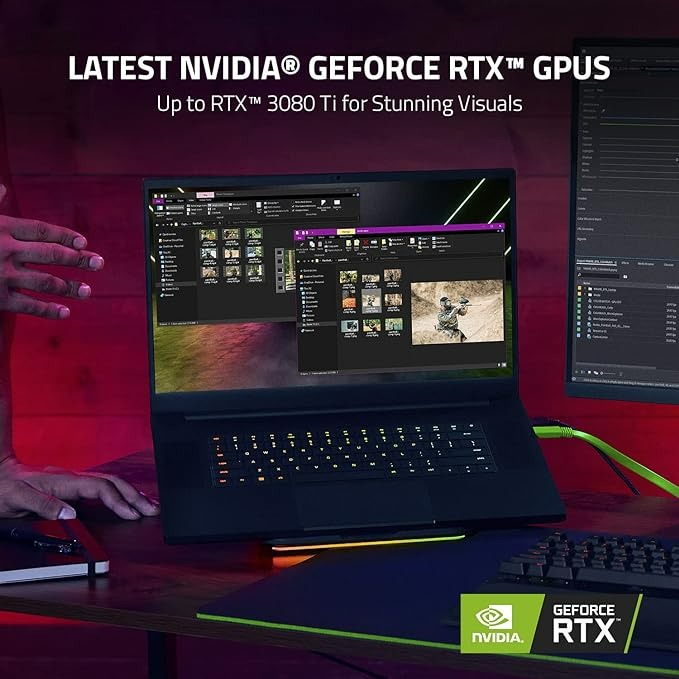 Razer Blade 17 Gaming Laptop: NVIDIA GeForce RTX 3080 Ti - 12th Gen Intel 14-Core i7 CPU - 32 GB Ram