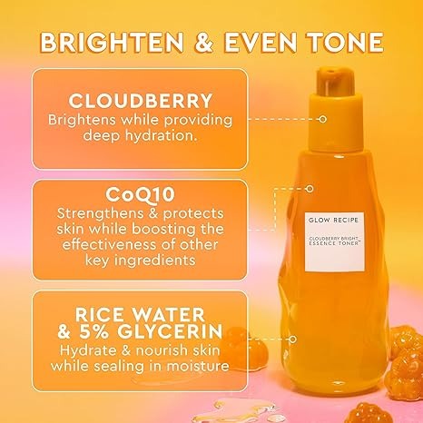 Glow Recipe Cloudberry Brightening Toner + Essence Skincare - 75 Ml