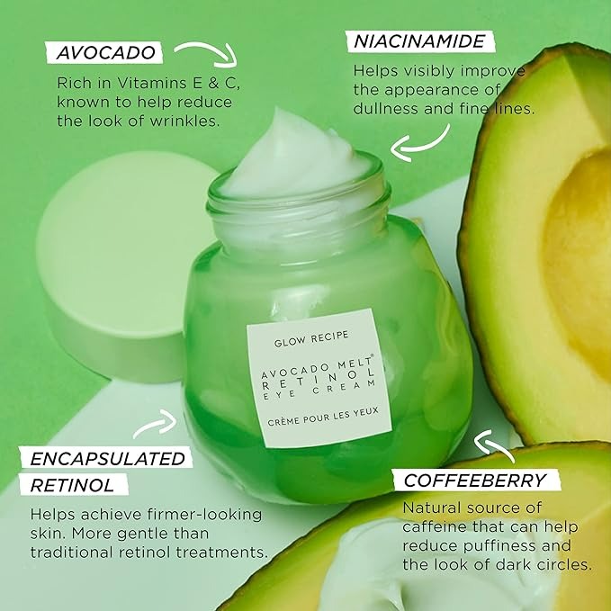 Glow Recipe Avocado Retinol Eye Cream for Wrinkles - 15 Ml