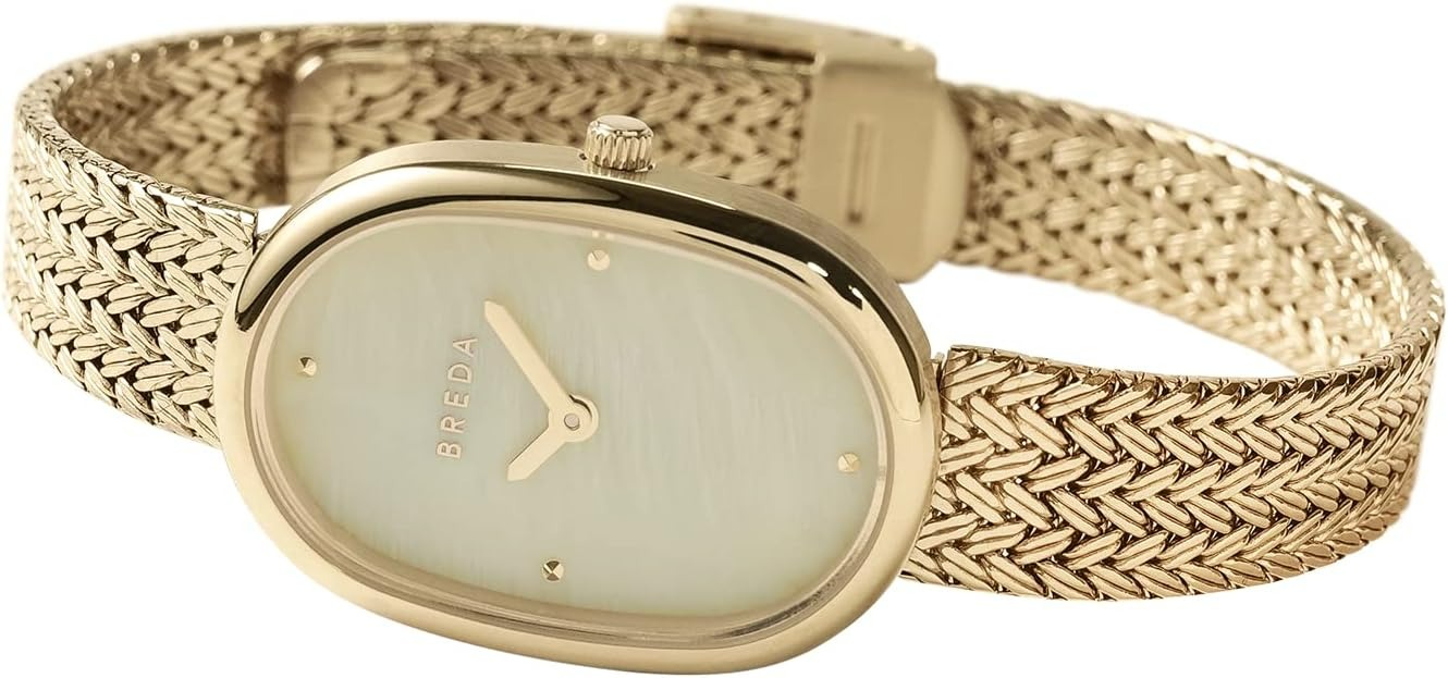 Breda Women's 'Jane Tethered' Gold and Mesh Bracelet Watch, 23MM