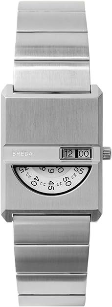 Breda 'Pulse Tandem' Silver and Metal Bracelet Watch, 26MM