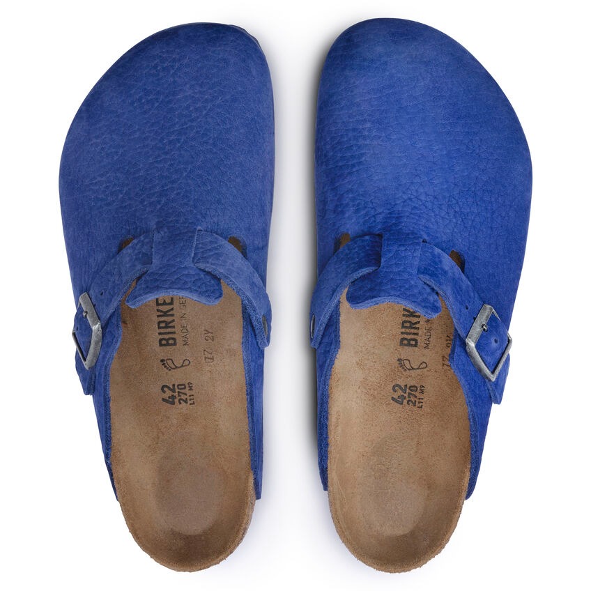 Birkenstock Boston Nubuck Leather - Indigo Blue