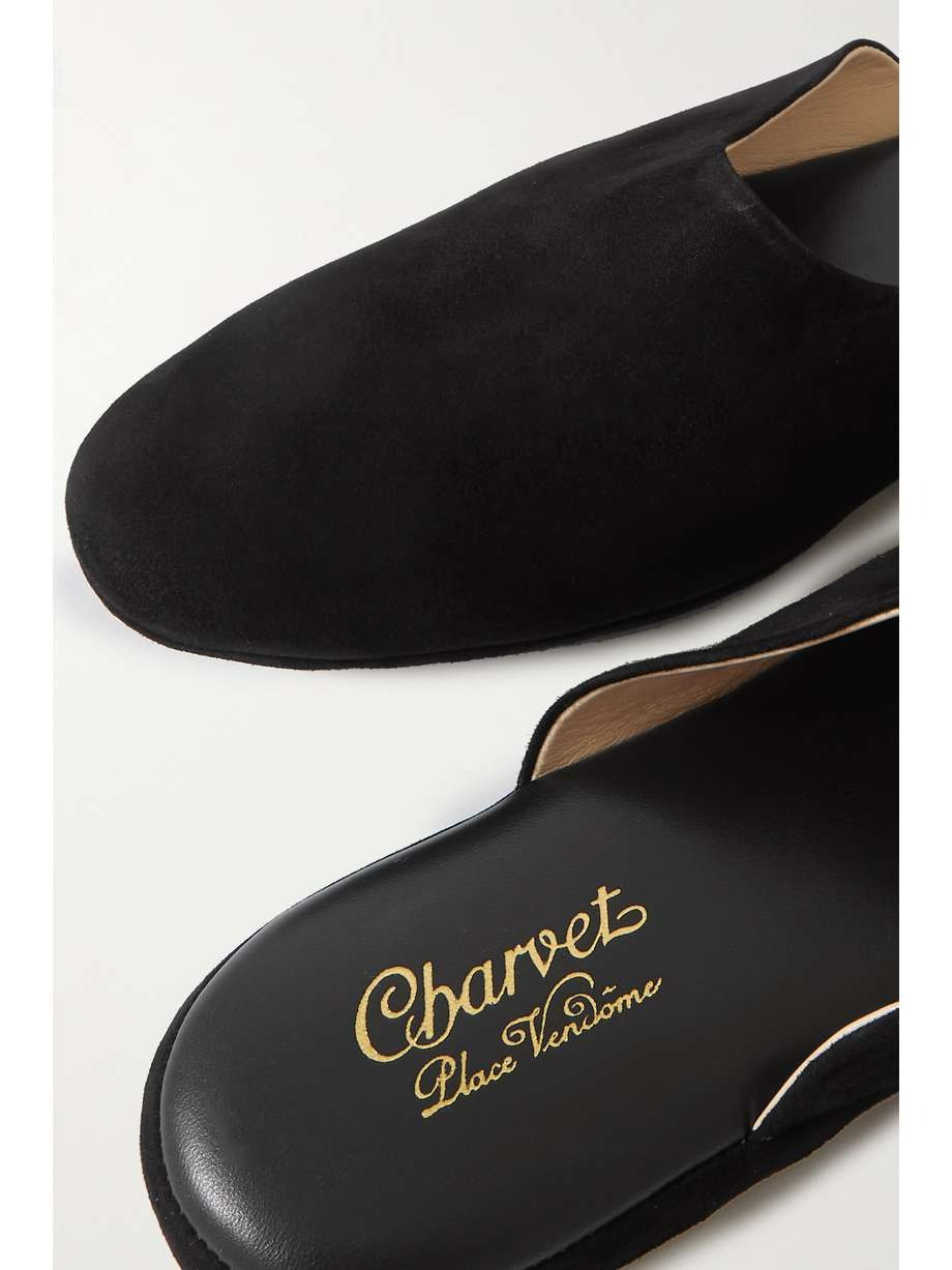 Charvet Suede Slippers - Black