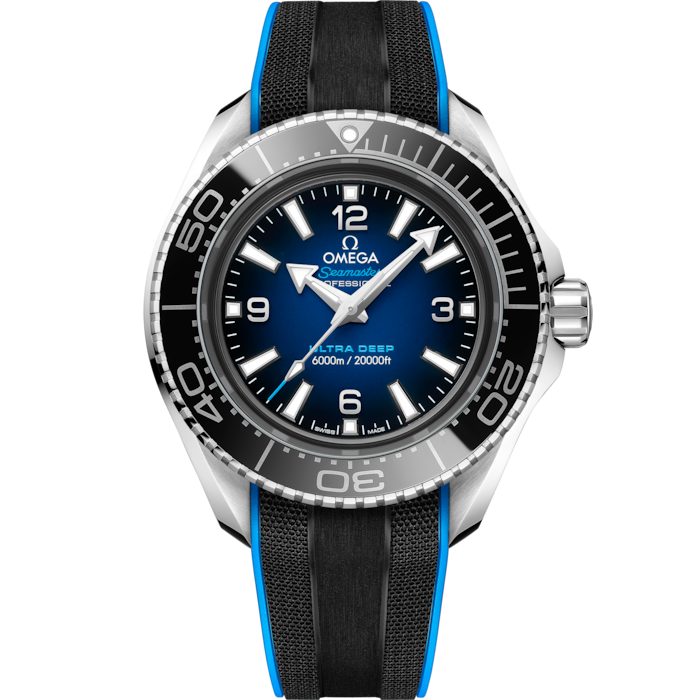 OMEGA SEAMASTER PLANET OCEAN 6000M 45.5 MM, O‑MEGASTEEL ON RUBBER STRAP