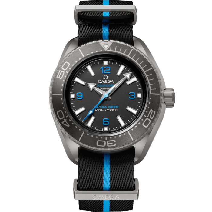 OMEGA SEAMASTER PLANET OCEAN 6000M 45.5 MM, TITANIUM ON NATO STRAP