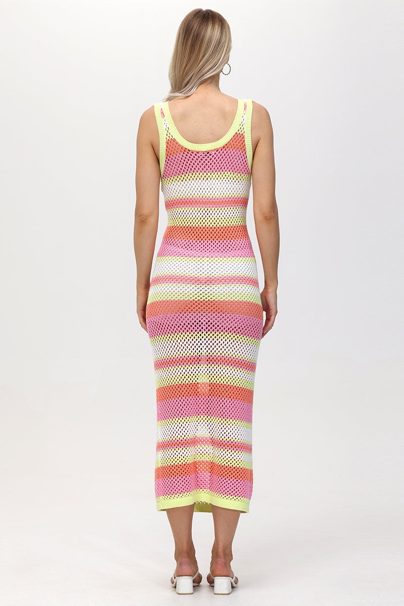 Juicy Couture CROCHET MAXI DRESS - Hot Hot Multi Stripe