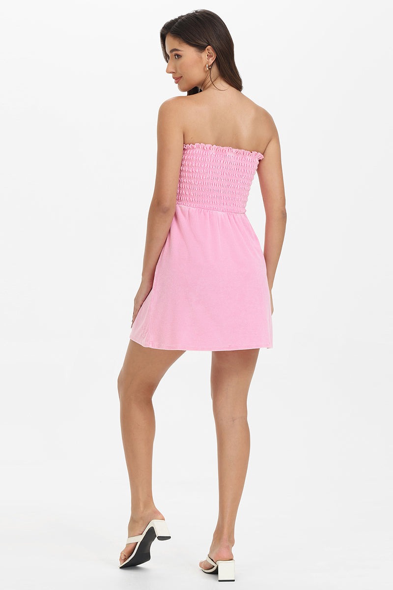 Juicy Couture TOWEL TERRY SMOCKED DRESS - Hot Hot