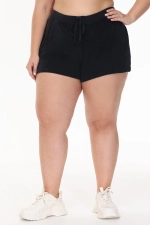 Juicy Couture PLUS-SIZE BIG BLING TOWEL TERRY SHORTS - Liquorice