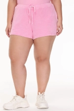 Juicy Couture PLUS-SIZE BIG BLING TOWEL TERRY SHORTS - Hot Hot