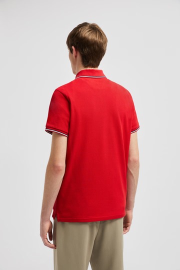 Moncler LOGO PATCH POLO SHIRT - SCARLET RED