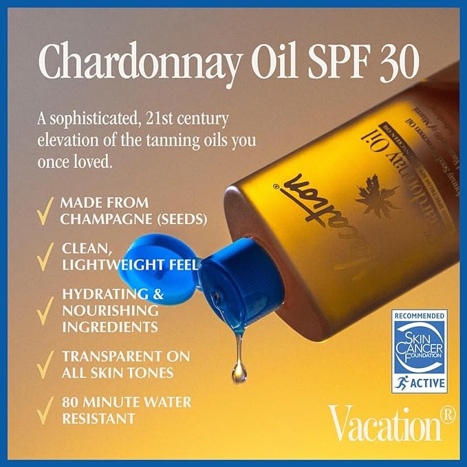 Vacation Chardonnay Oil SPF 30 + Air Freshener Bundle - 3.4 Fl Oz