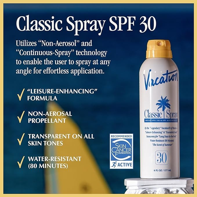 Vacation Classic Spray Sunscreen SPF 30 + Air Freshener Bundle - 6 Fl Oz