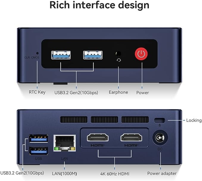 Beelink Mini PC, Mini S12 Intel 12th Gen 4-Core N95 500GB SSD