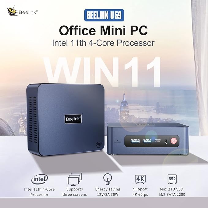 Beelink U59 Mini PC 11th Gen 4-Cores N5105 - 8 GB