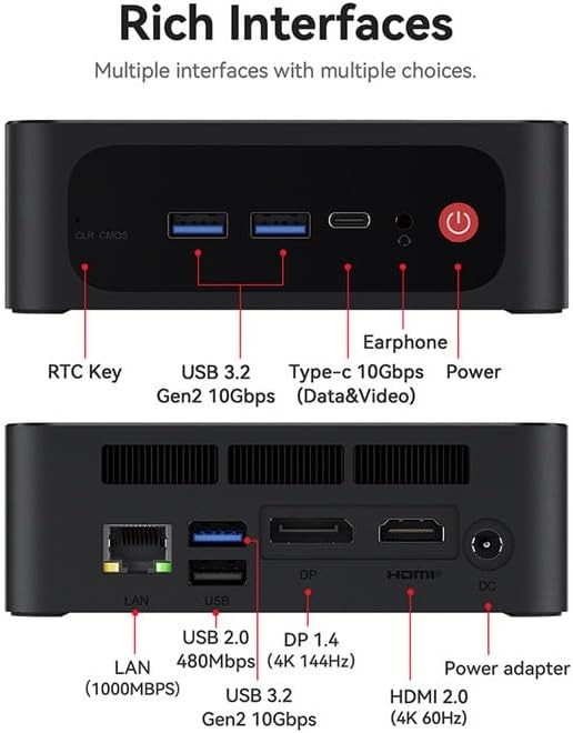 Beelink SER5 MAX Mini PC, AMD Ryzen 7 5800H