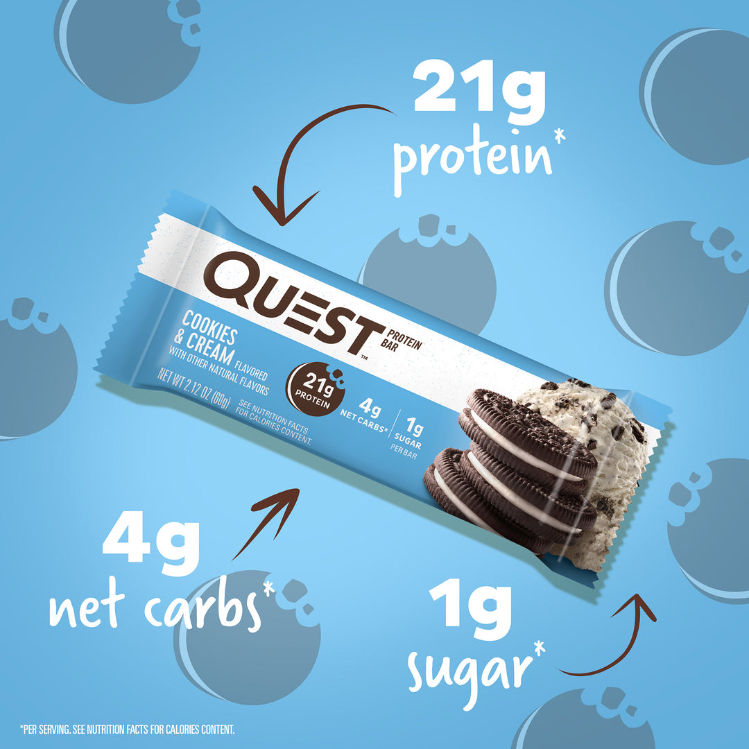 Quest Nutrition Cookies & Cream Protein Bars